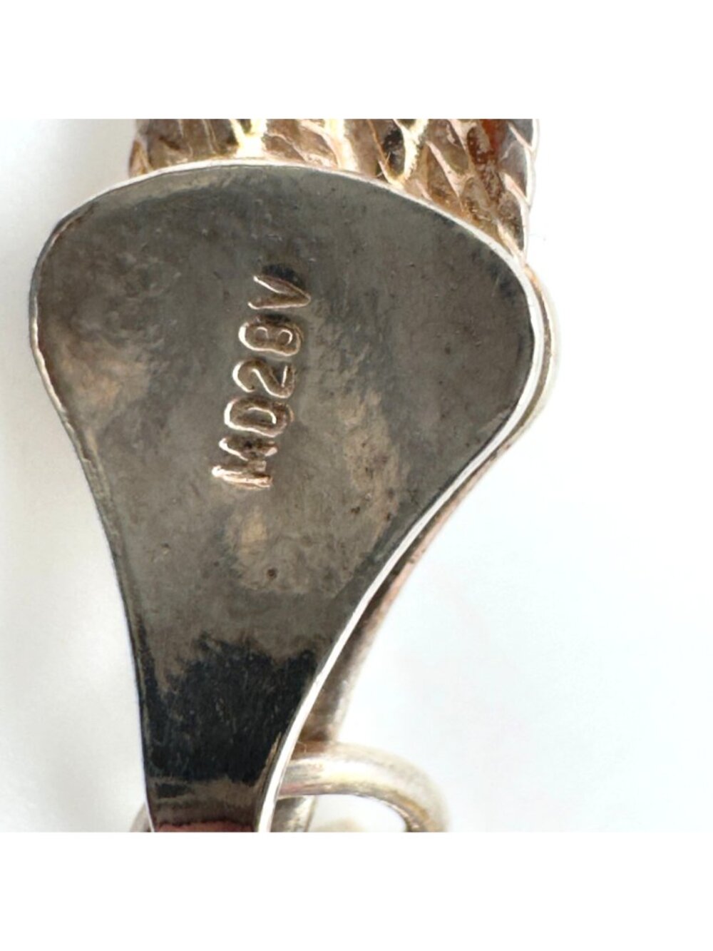 Vtg Mexico 925 Sterling Silver Braided Herringbone Necklace Lobster Clasp 21 - Picture 6 of 9